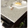 Pemberly Row Transitional Wood/Granite Top Kitchen Cart in Black