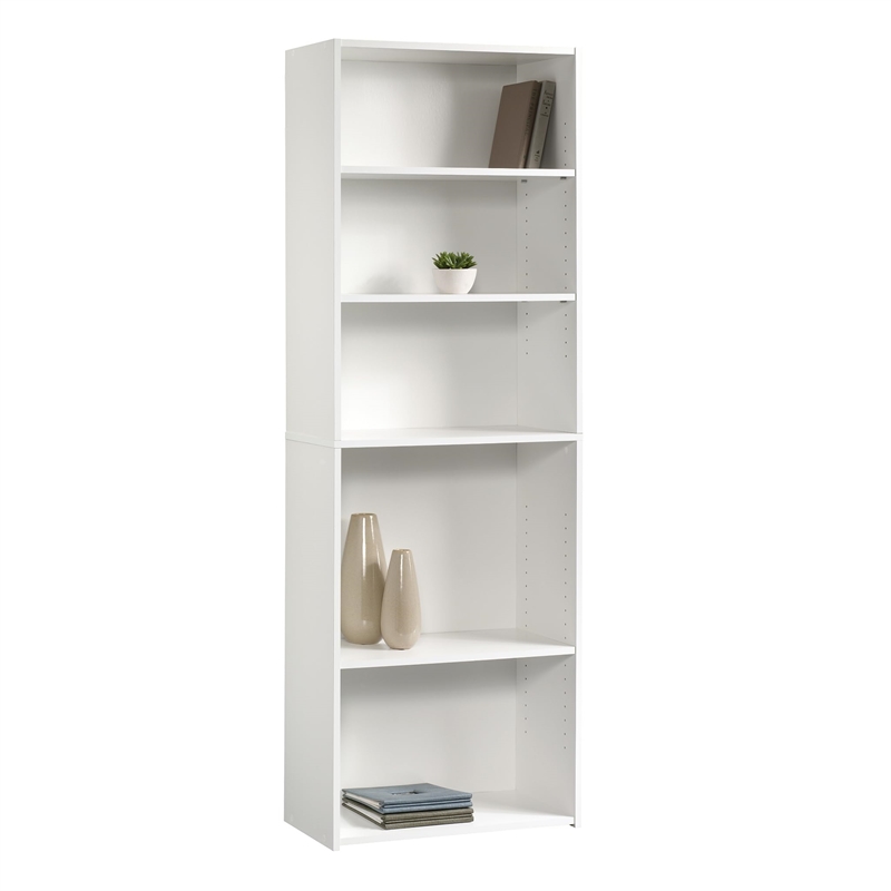 Pemberly Row 5 Shelf Bookcase in Soft White