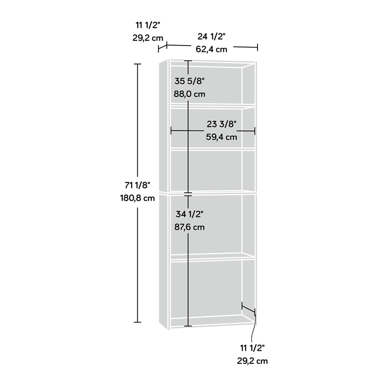Pemberly Row 5 Shelf Bookcase in Soft White