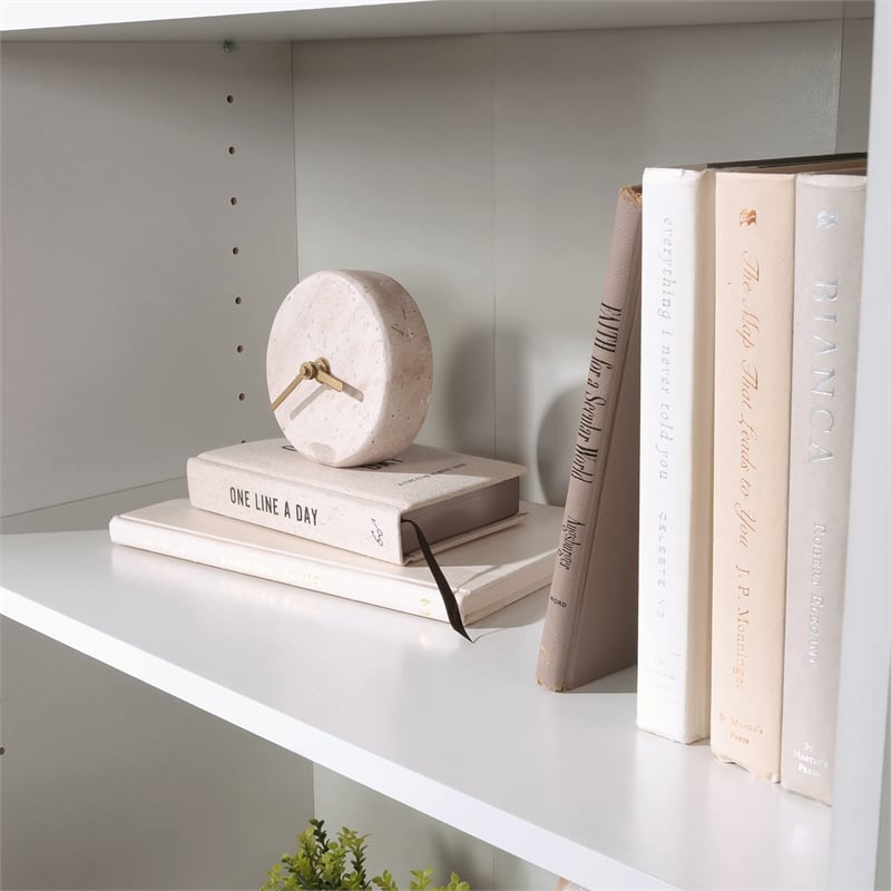 Pemberly Row 5 Shelf Bookcase in Soft White
