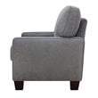 Pemberly Row Modern Linen Fabric Loveseat with 2 Pillows in Glacial Gray
