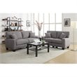 Pemberly Row Modern Linen Fabric Loveseat with 2 Pillows in Glacial Gray
