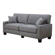 Pemberly Row Contemporary Fabric Upholstered Sofa in Glacial Gray