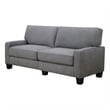 Pemberly Row Contemporary Fabric Upholstered Sofa in Glacial Gray
