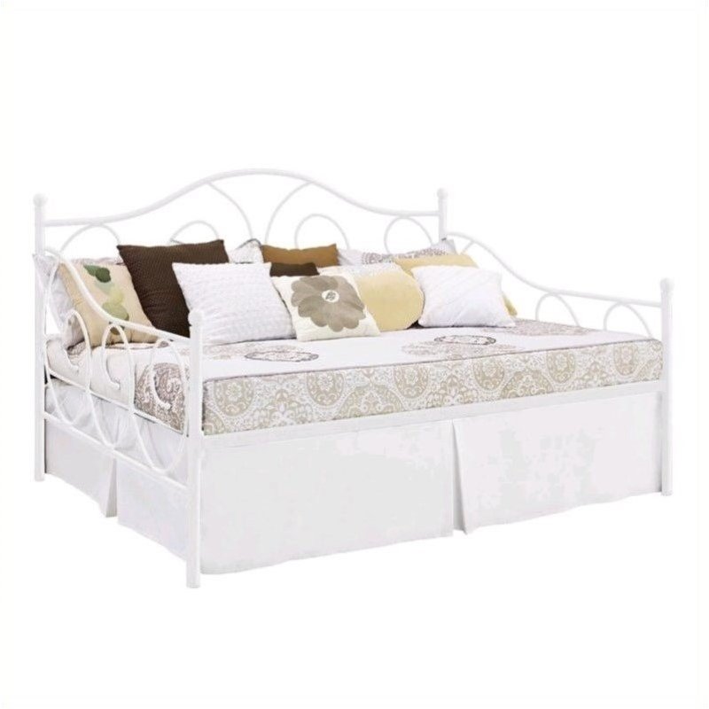 Pemberly Row Metal Full Daybed in White 702840714399 eBay