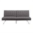 Pemberly Row Linen Convertible Futon Sofa in Gray