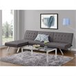 Pemberly Row Linen Convertible Futon Sofa in Gray