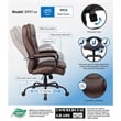 Pemberly Row Faux Leather Seat Height Adjustment Office Chair in Bomber Brown