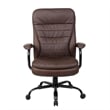 Pemberly Row Faux Leather Seat Height Adjustment Office Chair in Bomber Brown