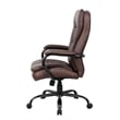 Pemberly Row Faux Leather Seat Height Adjustment Office Chair in Bomber Brown