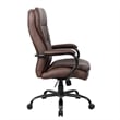Pemberly Row Faux Leather Seat Height Adjustment Office Chair in Bomber Brown