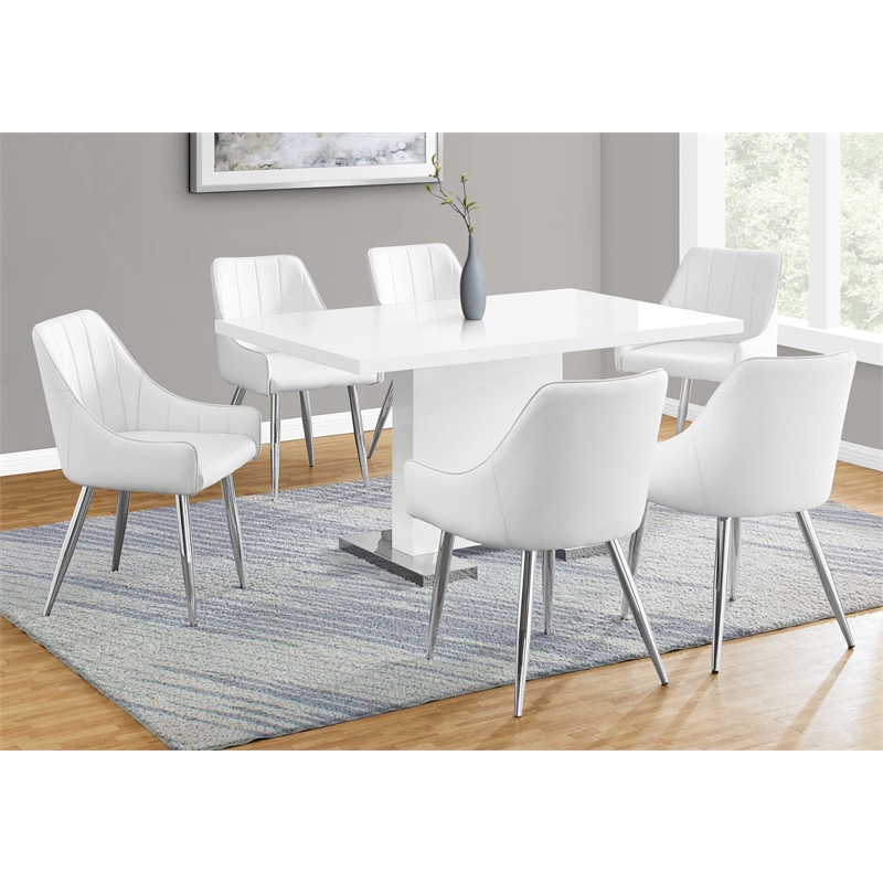 Pemberly Row Dining Table in Glossy White
