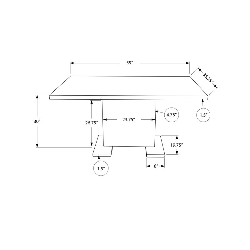 Pemberly Row Dining Table in Glossy White
