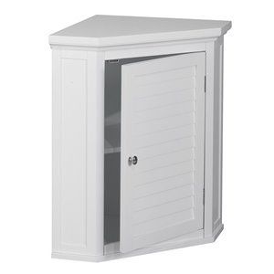 pemberly row 1-door corner wall cabinet in white