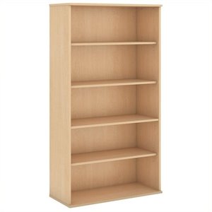 pemberly row 72h 5 shelf bookcase in natural maple
