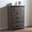 Pemberly Row 5-Drawer Chest in Gray Maple