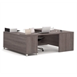 Pemberly Row U Shaped Computer Desk in Bark Grey