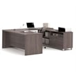 Pemberly Row U Shaped Computer Desk in Bark Grey