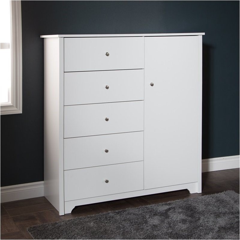 Pemberly Row 5 Drawer Chest in Pure White