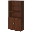 Pemberly Row 36W Bookcase with Doors in Hansen Cherry
