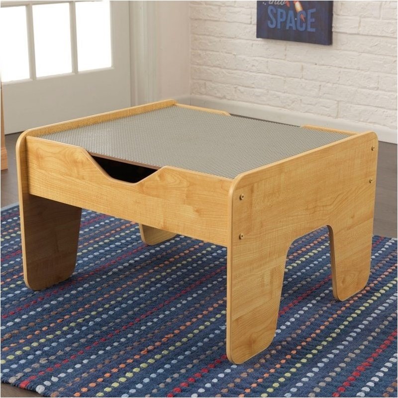 Pemberly Row Activity Play Table in Gray and Natural Finish