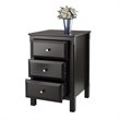 Pemberly Row Transitional Wood Accent Table with 3-Drawer in Black