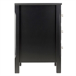 Pemberly Row Transitional Wood Accent Table with 3-Drawer in Black
