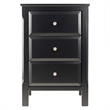 Pemberly Row Transitional Wood Accent Table with 3-Drawer in Black