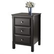 Pemberly Row Transitional Wood Accent Table with 3-Drawer in Black