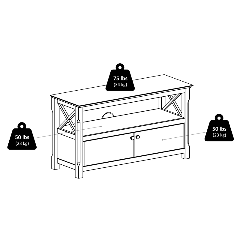 Pemberly Row Transitional Solid Wood TV Stand for TVs up to 46