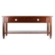 Pemberly Row Transitional Solid Wood Coffee Table with Tapered Leg in Walnut
