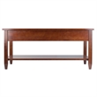 Pemberly Row Transitional Solid Wood Coffee Table with Tapered Leg in Walnut