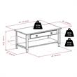 Pemberly Row Transitional Solid Wood Coffee Table with Tapered Leg in Walnut