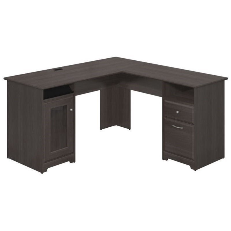 Pemberly Row 60" LShape Desk in Heather Gray Cymax Business