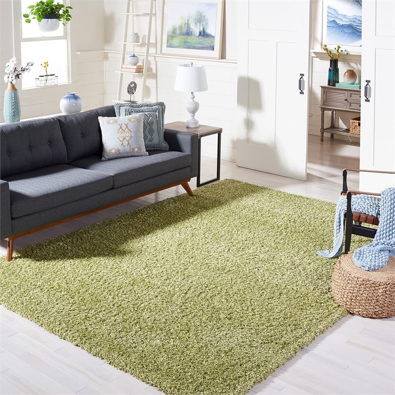 Pemberly Row Green Shag Rug - 8' x 10'