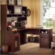 Pemberly Row Transitional Engineered Wood L-Computer Desk with Hutch in Cherry