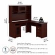 Pemberly Row Transitional Engineered Wood L-Computer Desk with Hutch in Cherry