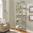 Pemberly Row Glass Bookcase in Antique Gold