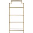 Pemberly Row Glass Bookcase in Antique Gold
