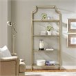 Pemberly Row Glass Bookcase in Antique Gold