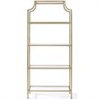 Pemberly Row Glass Bookcase in Antique Gold