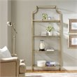 Pemberly Row Glass Bookcase in Antique Gold