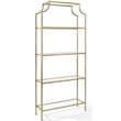 Pemberly Row Glass Bookcase in Antique Gold