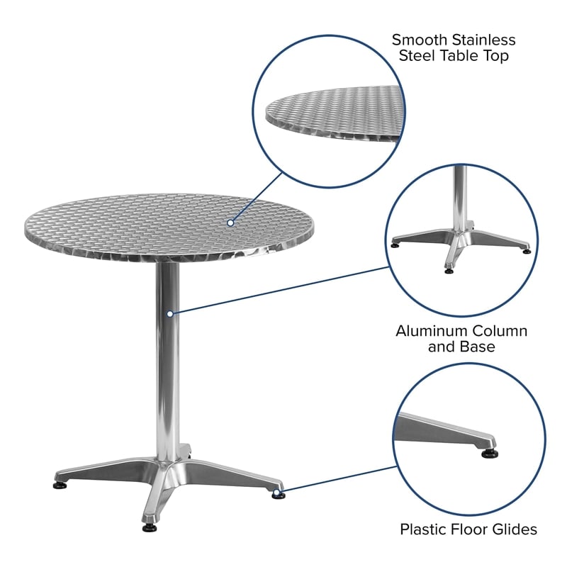 Pemberly Row Aluminum Round Bistro Table
