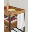 Pemberly Row Wood Rolling Bar Cart with Wine and Glass Rack in Black