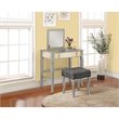 Pemberly Row Bedroom Vanity Set in Silver