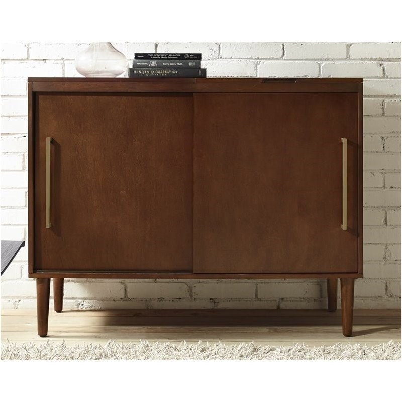 Pemberly Row Media Console in Mahogany