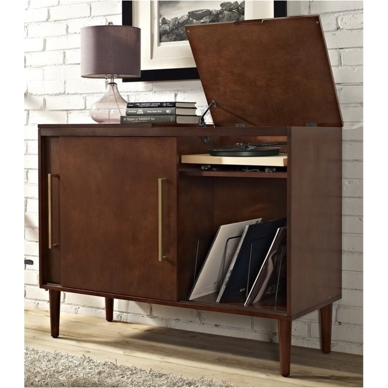 Pemberly Row Media Console in Mahogany