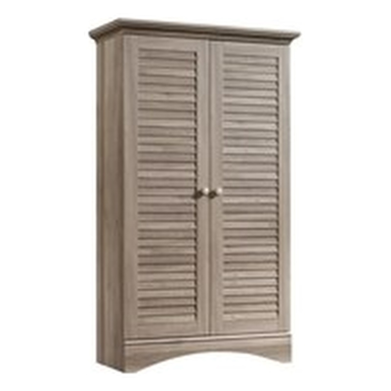Pemberly Row Mid-Century Solid Wood Storage Cabinet in Salt Oak