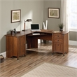 Pemberly Row Contemporary Wood L Shaped Computer Desk in Washington Cherry